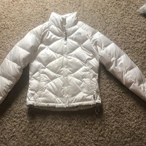White Northface winter jacket